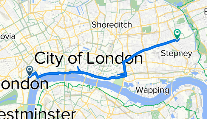 65-72 Strand, London to 133 White Horse Lane, London