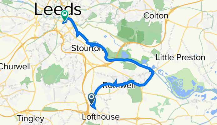 421 Leeds Road, Wakefield to Leeds College Of Building, Cudbear St, Leeds