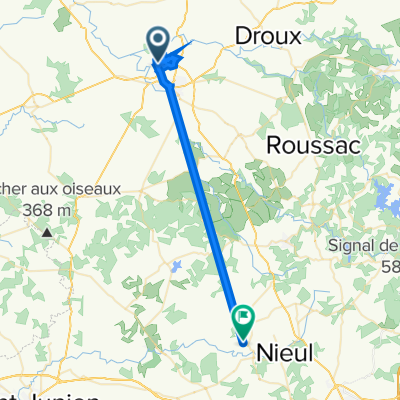 De Rue de la Colline 21, Peyrat-de-Bellac à Route du Communal-Senon 4, Saint-Gence