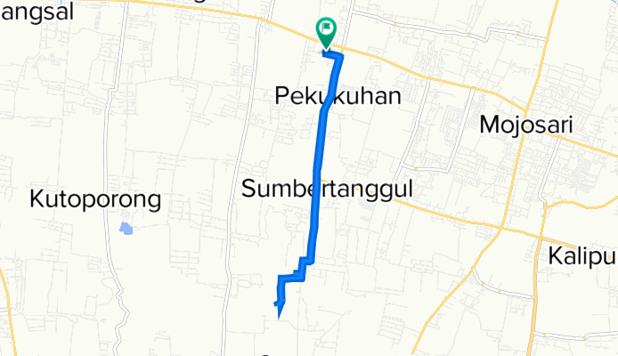 Jalan Raya Pekukuhan 22, Kecamatan Mojosari to Jalan Raya Pekukuhan 22, Kecamatan Mojosari