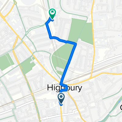 Parks Building, Compton Ter, London to 1–3 Whistler St, London