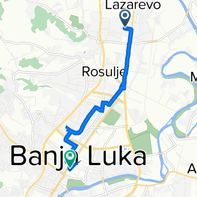 Knjaza Miloša 71, Banja Luka to Trg Krajine 1, Banja Luka
