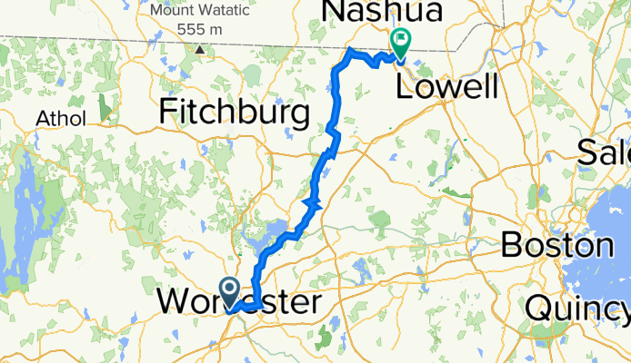 Worcester to Tyngsboro