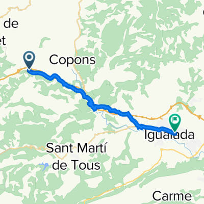 N-II, Veciana to Passeig del Mossèn Jacint Verdaguer, 79, Igualada