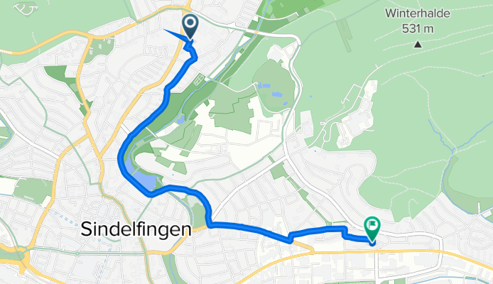 Sommerhofenstraße 93, Sindelfingen nach Amselweg 26, Sindelfingen