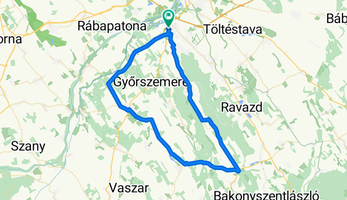 Győr-Tét-Lovászpatona-Tényő-Győr