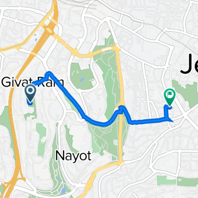 Sderot Magnes 0, Jerusalem to Yehuda al-Harizi Street 16, Jerusalem