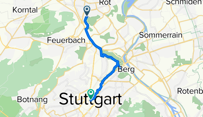 Langenburger Straße 26, Stuttgart nach Stuttgart-Mitte, Stuttgart