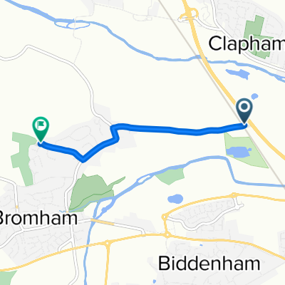 Lower Farm Road, Clapham, Bedford to 2 Springfield Dr, Bedford