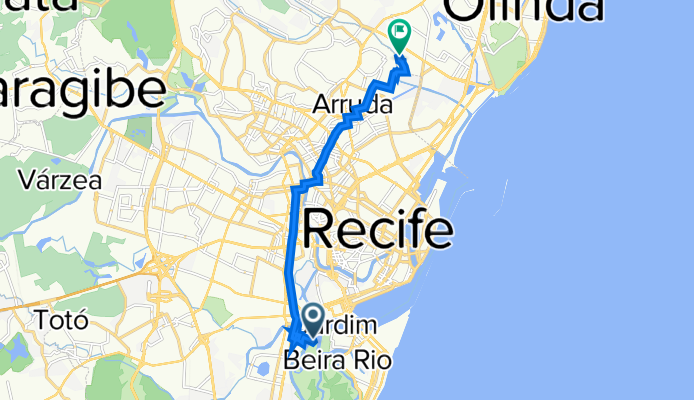 De Rua São José 10 a Avenida Beira Rio 264