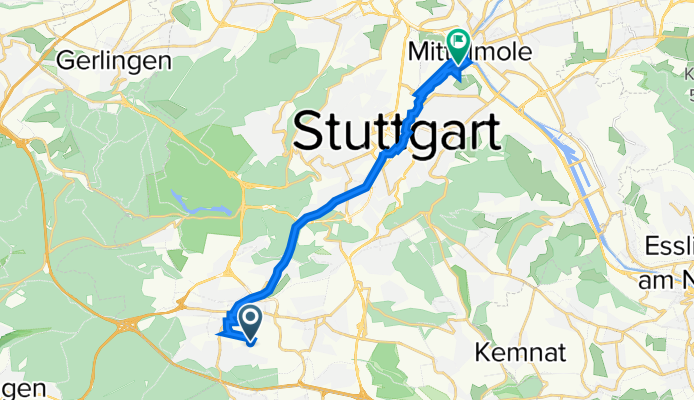 Galileistraße 20, Stuttgart to Schwanenplatztunnel, Stuttgart