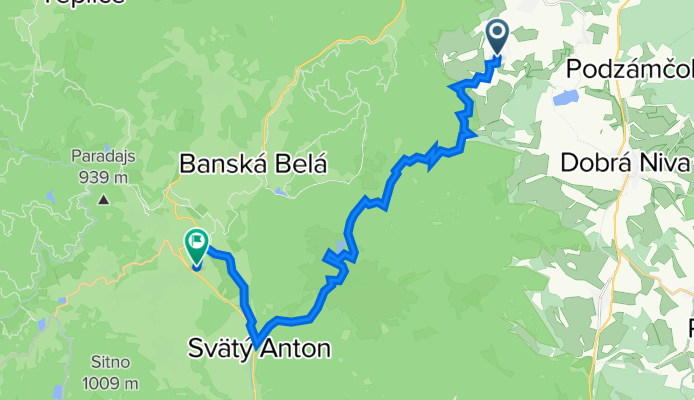 Szlovákia, Dubové to Banská Štiavnica