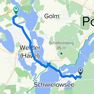 Am Waldrand 1–5, Schwielowsee nach Zum Humusplatz, Werder (Havel)