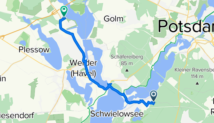 Am Waldrand 1–5, Schwielowsee nach Zum Humusplatz, Werder (Havel)