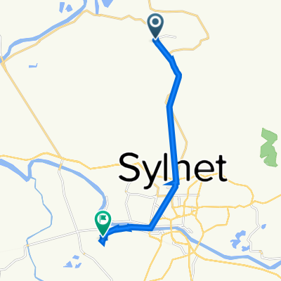 XV46+FJP to VRMR+H6C, Sylhet