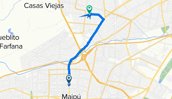 Avenida Los Pajaritos 2624, Maipú a Ernesto Pinto Lagarrigue 5392, Maipú