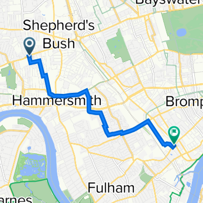 1A Brackenbury Road, London to 457 Fulham Road, London