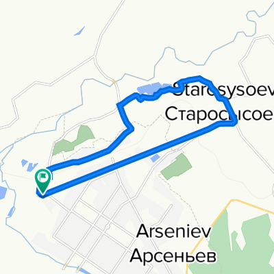 От 2-я Таежная 16, Арсеньев до 2-я Таежная 16, Арсеньев