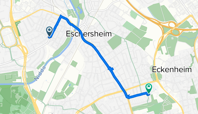 Habelstraße 14, Frankfurt am Main nach Walter-Leiske-Straße 60, Frankfurt am Main