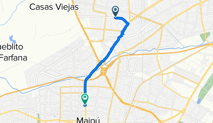 Pasaje Barros Araña 5446–5450, Maipú a Avenida Los Pajaritos 2624, Maipú