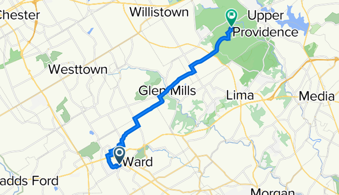 1000 Ellis Dr, Glen Mills to Newtown Square