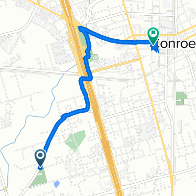 825 Old Magnolia Rd, Conroe to 301 N Thompson St, Conroe