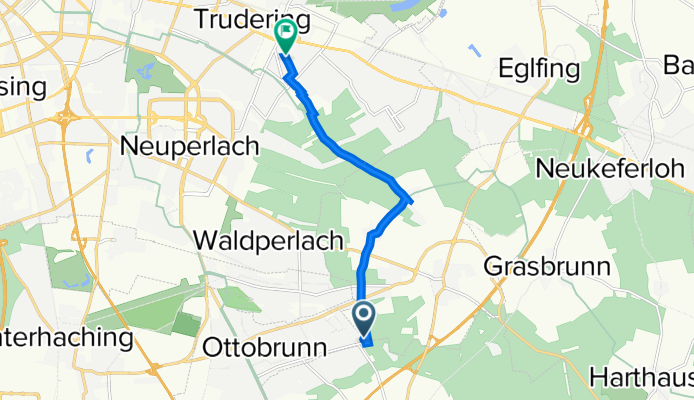 Ottobrunn nach Bäckerei Horn über Isar Inn Radweg
