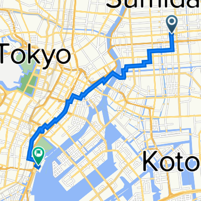 江東橋3丁目9-7, 墨田区 to 都道481号, 港区