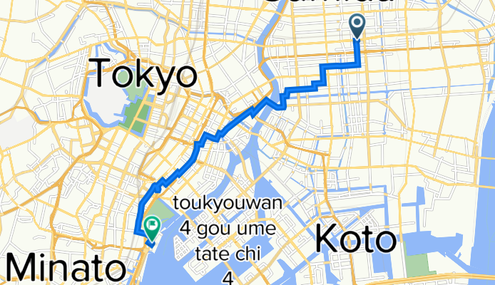 江東橋3丁目9-7, 墨田区 to 都道481号, 港区