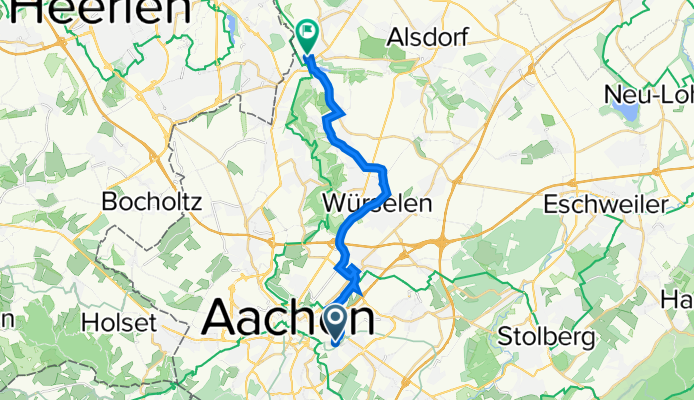 Frankenberger Straße 58, Aachen nach Bahnhofstraße 15, Herzogenrath