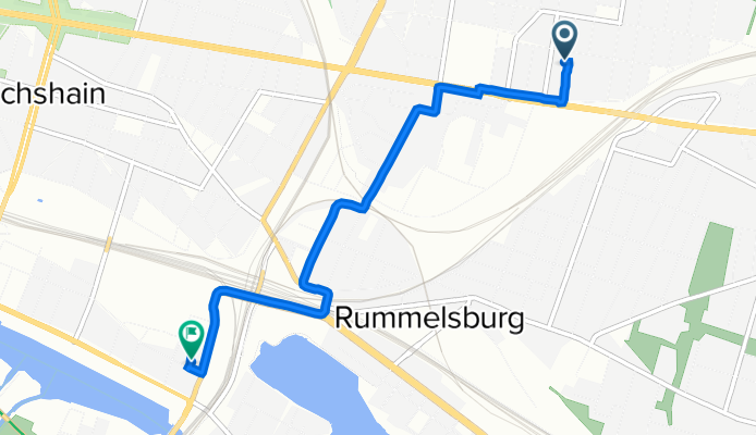 Fanningerstraße 22, Berlin nach Corinthstraße 59, Berlin