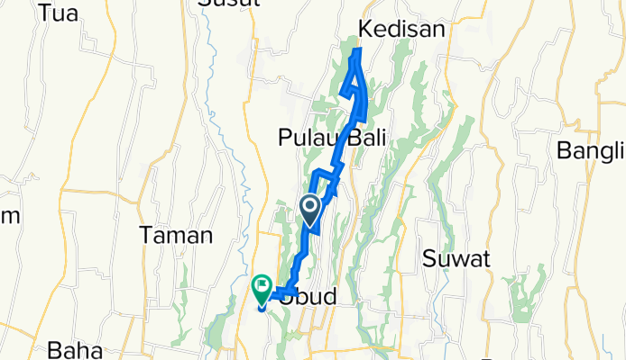 Ubud, Kecamatan Ubud to Jalan Penestanan Kelod 108, Kecamatan Ubud