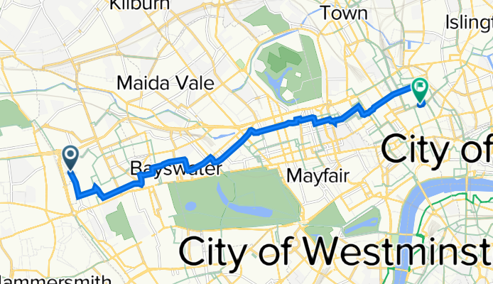 2 Bramley Road, London to 15 Guilford St, London