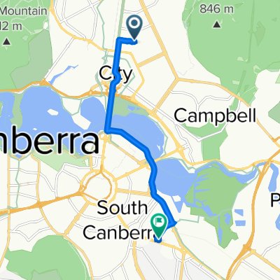 18 Elouera St, Braddon to 91 Canberra Ave, Griffith