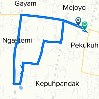 Jalan Raya Ngranggon, Kecamatan Bangsal to Jalan Raya Pekukuhan 22, Kecamatan Mojosari