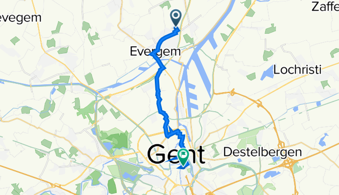 Mispelaarstraat 40, Evergem naar Graaf Vanvlaanderenplein 40, Gent