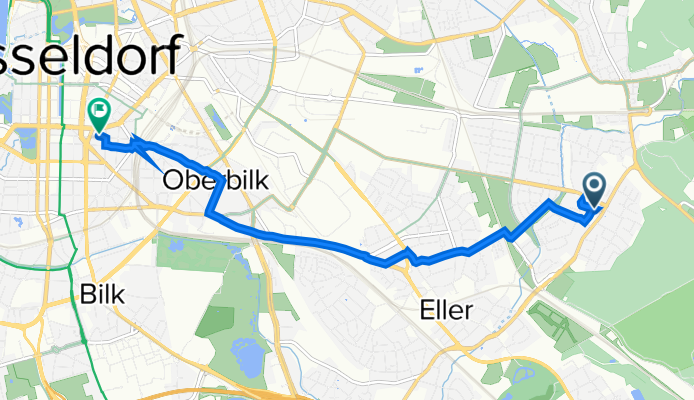 Lassallestraße 6, Düsseldorf nach Adersstraße 60, Düsseldorf