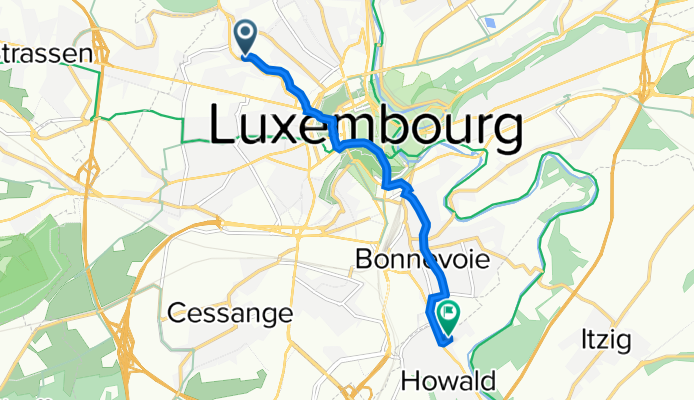 196 Rue Jean-François Boch, Luxembourg to 32 Rue Général George Smith Patton Jr, Howald