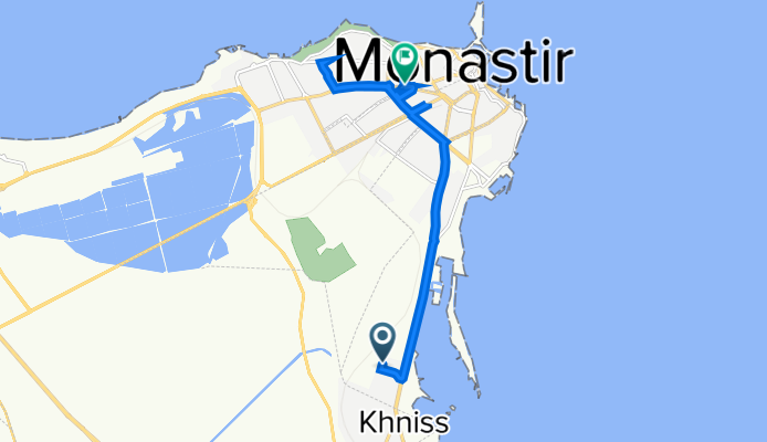De Route sans nom, Khniss à QRF9+M95, Monastir
