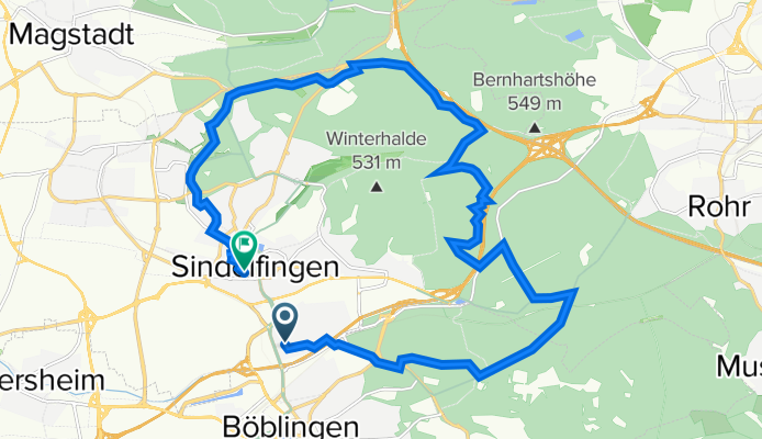 Nauklerstraße 16, Sindelfingen to Untere Vorstadt 5, Sindelfingen