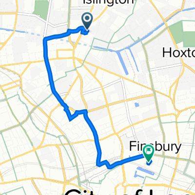 10 Charlton Pl, London to Speed Highwalk, 1 Barbican, London