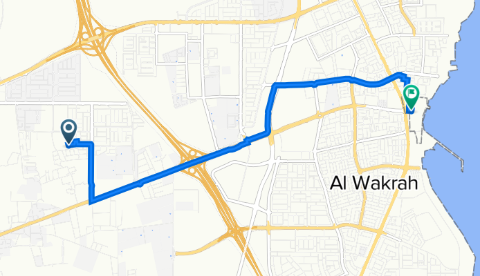 5G8V+3RH, Al Wukair to 5JC5+G8F, Al Wakrah