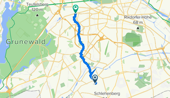 Frobenstraße 37A, Berlin nach Brandenburgische Straße 33, Berlin