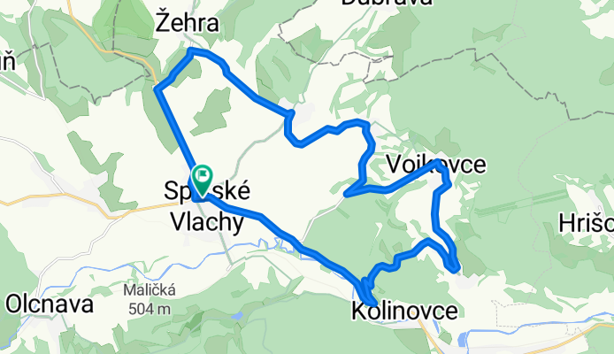 Sp. Vlachy- Kaľava - Vojkovce - Slatvina - Oľšavka - Žehra - Sp. Vlachy