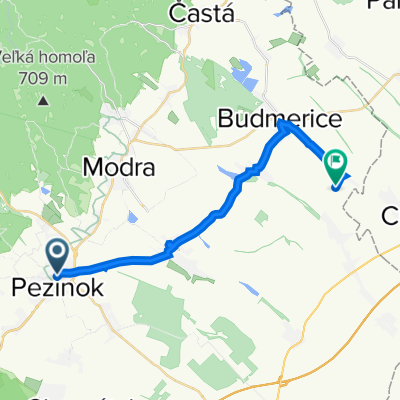 Pezinok - Šenkvice - Vištuk - Budmerice - Jablonec (rozhľadňa)