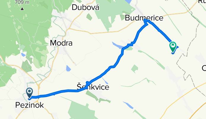 Pezinok - Šenkvice - Vištuk - Budmerice - Jablonec (rozhľadňa)