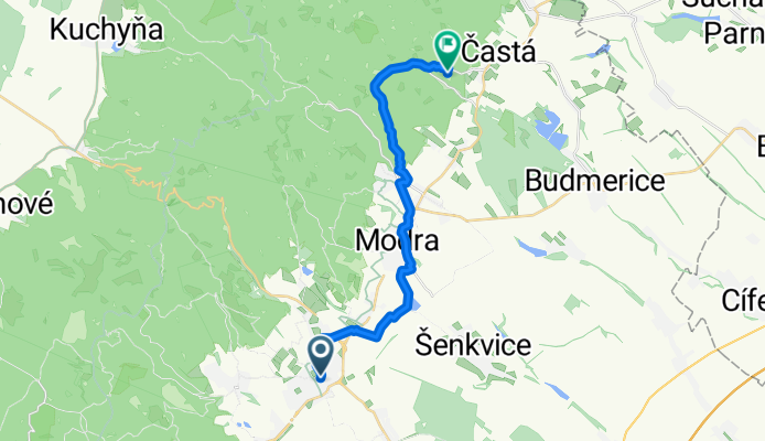 Pezinok - Zad.Šúr - Modra - Hrad Červený Kameň