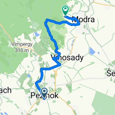 Pezinok - Vinosady - Modra - Farma Pod Gaštankou