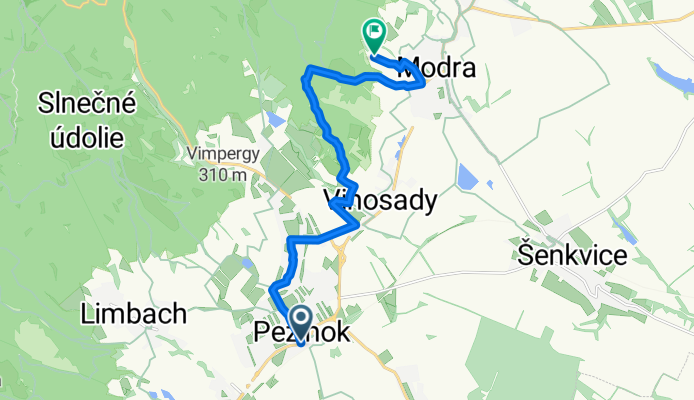 Pezinok - Vinosady - Modra - Farma Pod Gaštankou