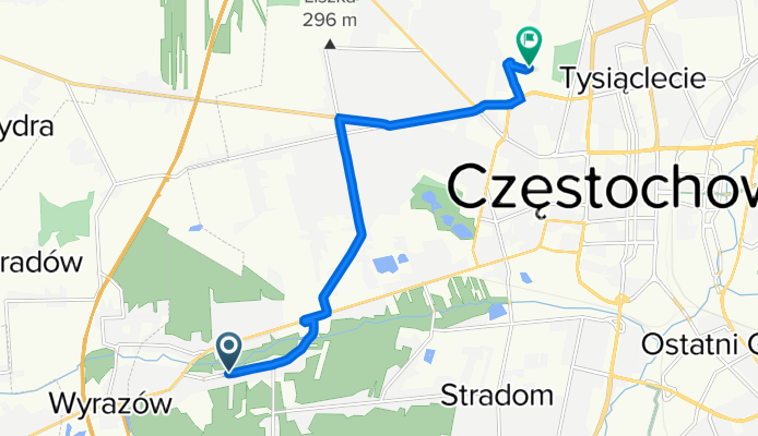 Kolorowa 71, Częstochowa do Poleska 74A, Częstochowa